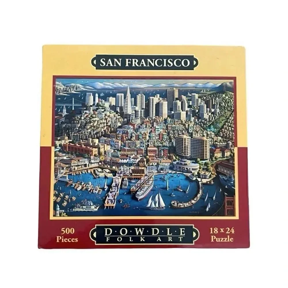 Vintage San Francisco Dowdle Folk Art Jigzaw Puzzle